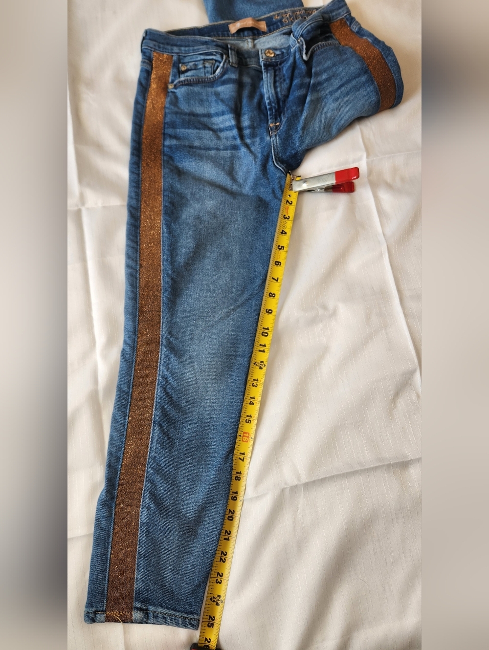 7 for all mankind High Waist Ankle Skinny Jeans Size 29 - Picture 6 of 7
